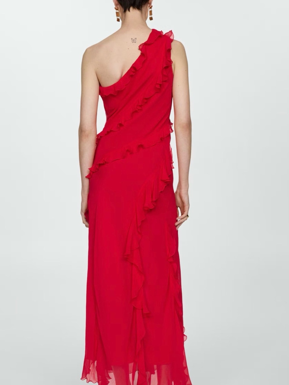 Mango Asymmetrical Ruffle Dress - Picture 2 of 5